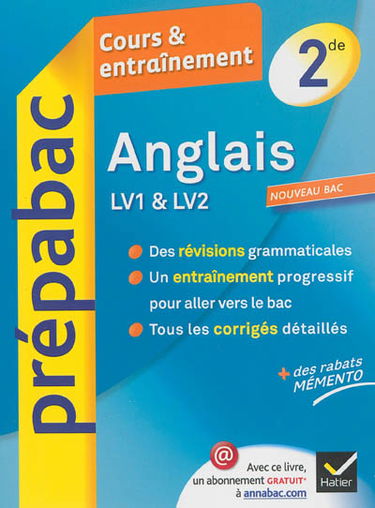 Anglais LV1 & LV2 2de : cours & entraînement : nouveau bac
