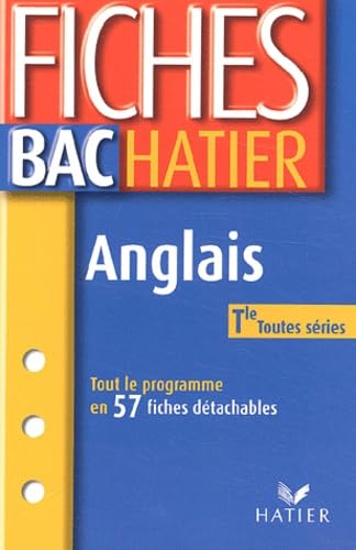 Fiches Bac Hatier : Anglais, terminale, toutes séries