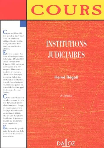Institutions judiciaires, 3e édition (cours)