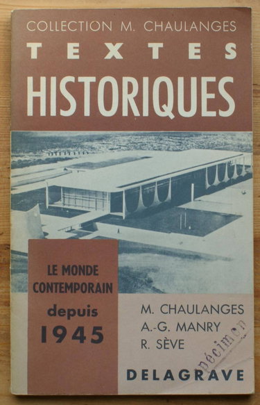 Couverture de Textes historiques Le monde contemporain depuis 1945