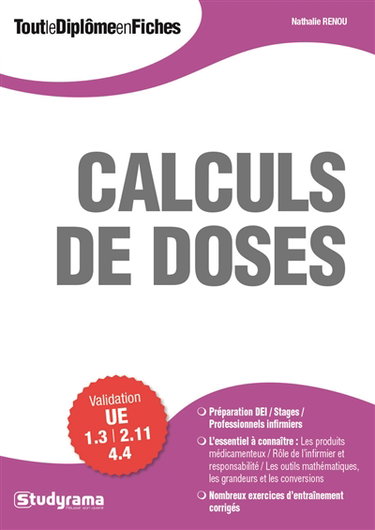 Couverture de Calculs de doses : validation UE 1.3, 2.11, 4.4