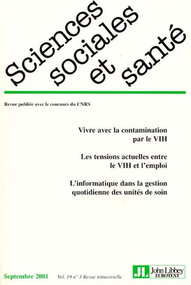 Sciences sociales et santé, n° 3 (2001)