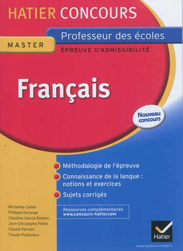Français, master, professeur des écoles, épreuve d'admissibilité