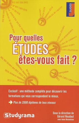 Pour quelles études êtes-vous fait ?