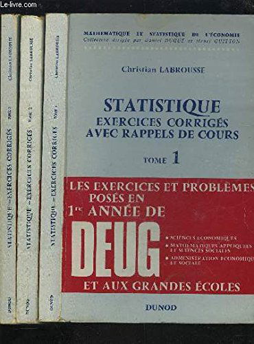 Statistique, exercices corrigés avec rappels de cours