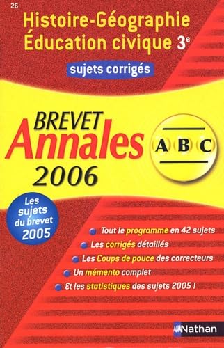 Brevet corrigés, histoire-géographie, éducation civique