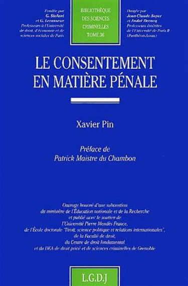 Le consentement en matière pénale