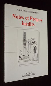 Notes et Propos inédits