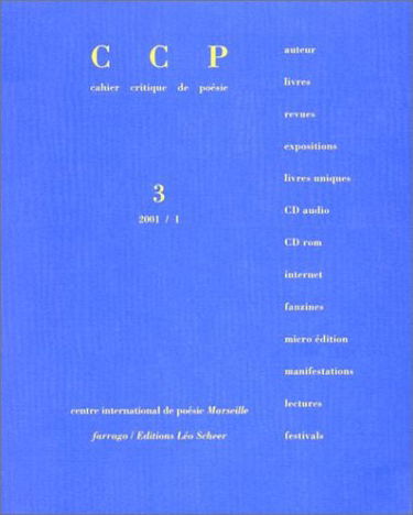 Cahier critique de poésie, n° 3. Emmanuel Hocquard