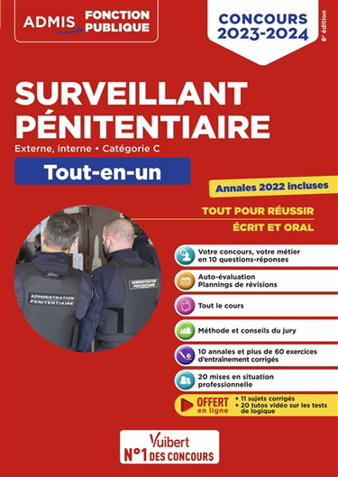 Couverture de Surveillant pénitentiaire : externe, interne, catégorie C : tout-en-un, concours 2023-2024 par Christophe Blondel Deblangy