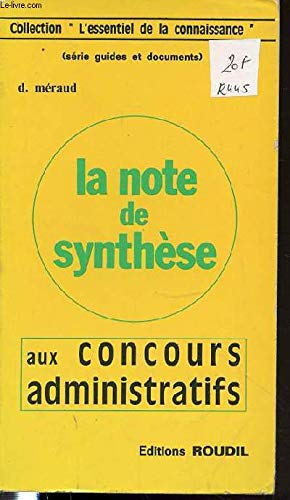 La note de synthèse aux concours administratifs