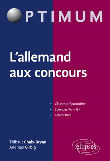 L'allemand aux concours : classes préparatoires, Sciences Po-IEP, universités