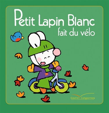Petit Lapin blanc fait du vélo