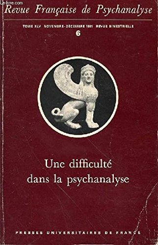 Couverture de REVUE FRANCAISE DE PSYCHANALYSE - TOME 45 - N° 5- SEPTEMBRE- OCTOBRE 1981 - BLOC MAGIQUE - SOMMAIRE : Sigmund Freud, Notice sur le bloc magique (trad. de l’allemandpar lise Barande et Jean Gillibert) 1107Claude Le Guen, « Quand je me méfie de ma mémoire. par Collectif