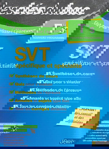 SVT terminale S, spécifique et spécialité : nouveau programme