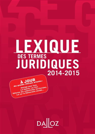 Lexique des termes juridiques 2014-2015
