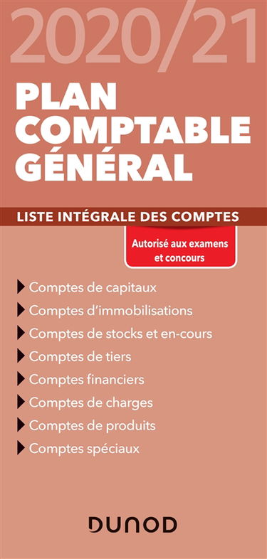 Plan comptable général 2020-21 : liste intégrale des comptes