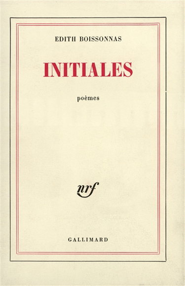 Couverture de Initiales