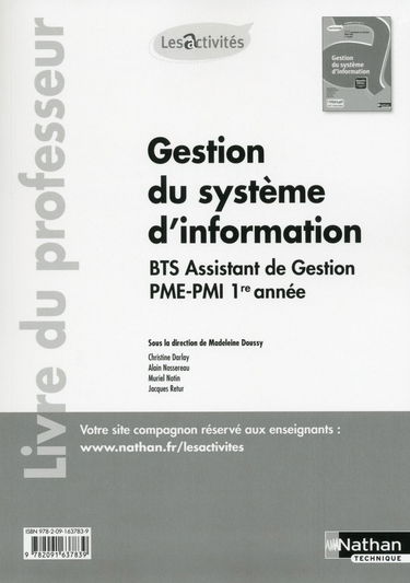 Activités 5.3 et 7.1 - Gestion du système d'information