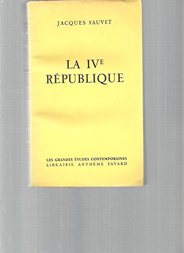 Couverture de La ive république par Jacques Fauvet
