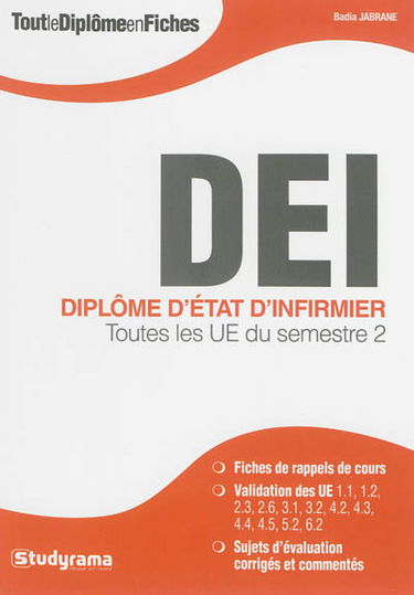 DEI, diplôme d'Etat d'infirmier : toutes les UE du semestre 2