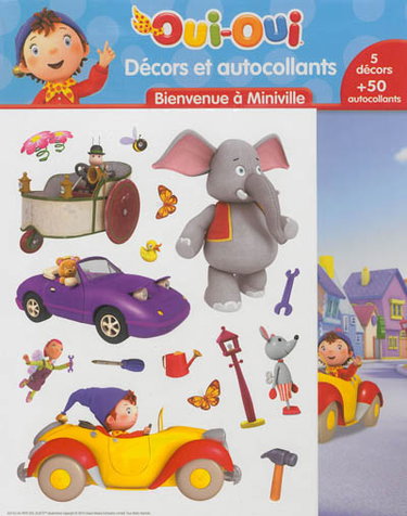 Couverture de Décors et autocollants Oui-Oui : bienvenue à Miniville par Hachette
