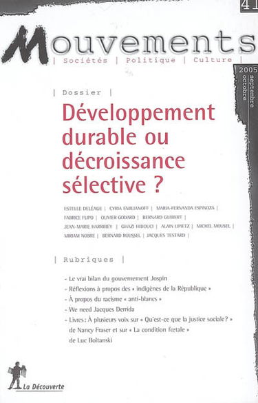 Mouvements, n° 41. Développement durable ou décroissance sélective ?