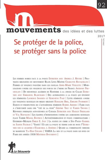 Mouvements, n° 92. Se protéger de la police, se protéger sans la police