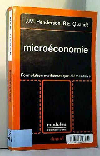 Microéconomie : formulation mathématique élémentaire