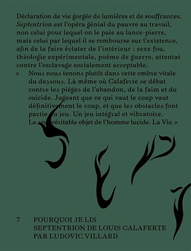 Couverture de Pourquoi je lis Septentrion de Louis Calaferte : il est cinq heures dans un monde libre et civilisé