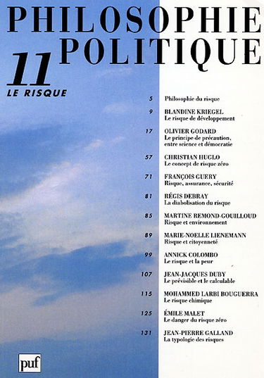 Philosophie politique, n° 11. Le risque