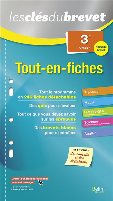 Tout-en-fiches : 3e, cycle 4 : nouveau brevet
