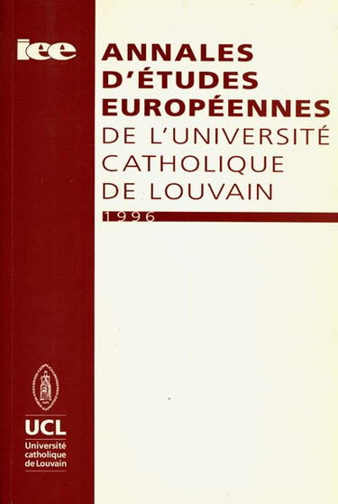 Annales d'études européennes de l'Université catholique de Louvain, n° 1