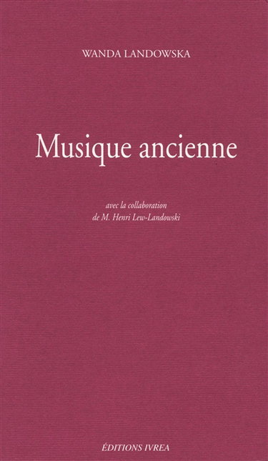 Couverture de Musique ancienne