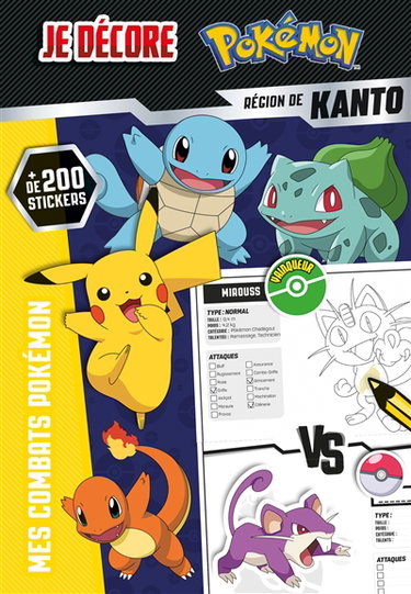 Couverture de Pokémon, je décore : mes combats Pokémon : région de Kanto