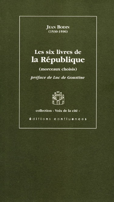 Couverture de Les six livres de la République : morceaux choisis
