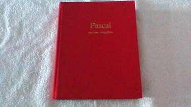 Couverture de Oeuvres completes de Pascal avec une préface d'Henri Gouhier, présentation et notes de Louis Lafuma