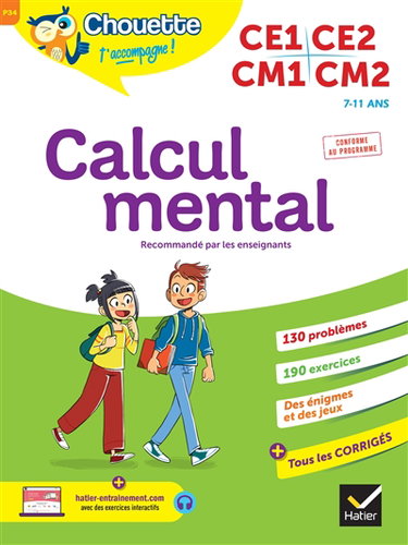 Couverture de Calcul mental : CE1, CE2, CM1, CM2, 7-11 ans : conforme au programme