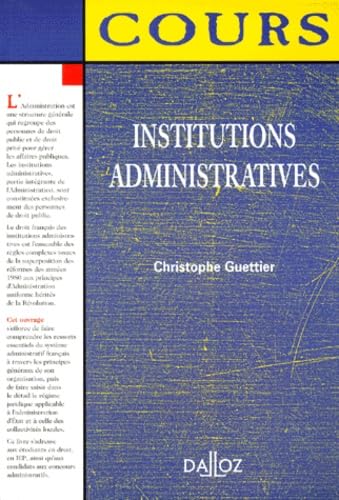 Institutions administratives, 1re édition (cours)