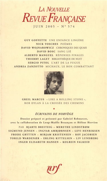 Nouvelle revue française, n° 574. Ecrivains de Norvège