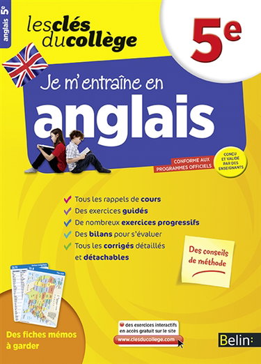 Je m'entraîne en anglais, 5e