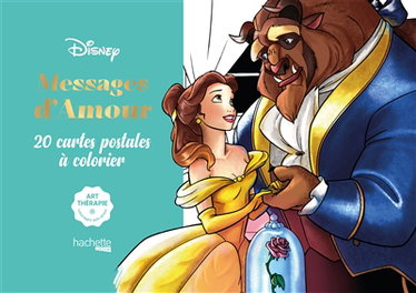 Couverture de Messages d'amour : 20 cartes postales à colorier
