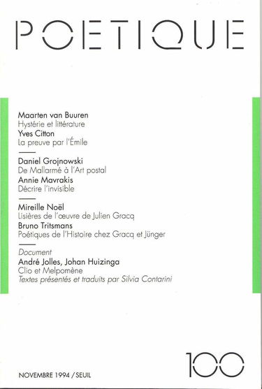 Poétique, numéro 100