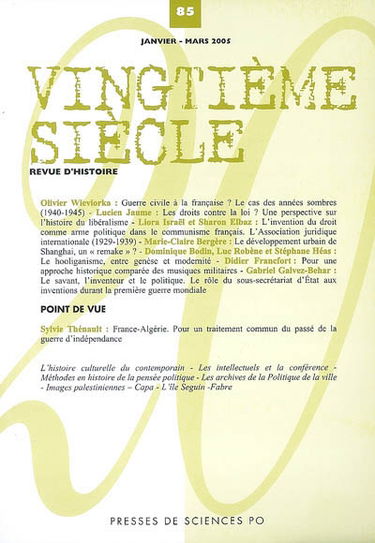 Vingtième siècle, n° 85