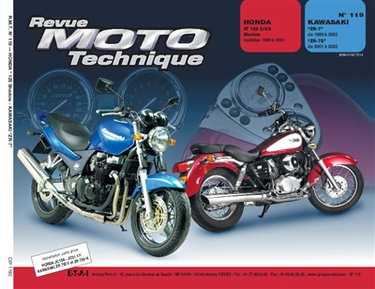 Couverture de Revue moto technique, n° 119.2. Honda VT 125/Kawasaki ZR7 par ETAI