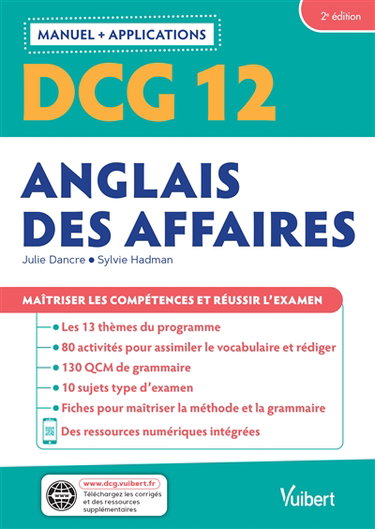 Couverture de DCG 12, anglais des affaires : manuel + applications