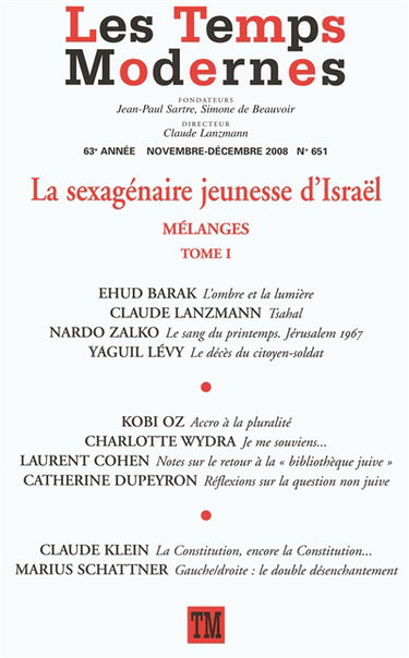 Temps modernes (Les), n° 651. La sexagénaire jeunesse d'Israël, 1 : mélanges
