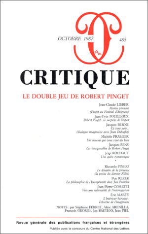 Critique, n° 148. Le Double jeu de Robert Pinget