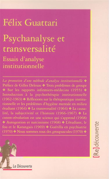 Psychanalyse et transversalité : essai d'analyse institutionnelle