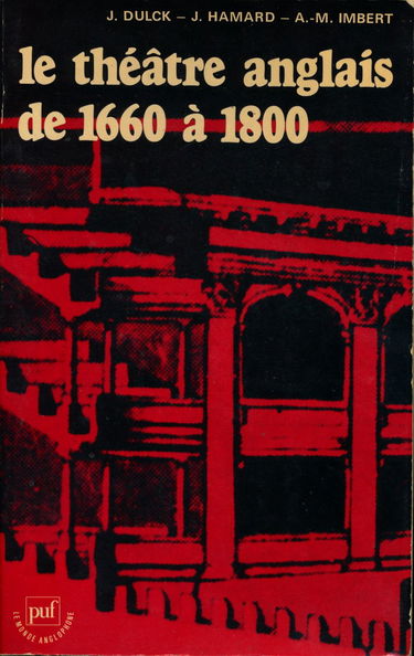 Le théâtre anglais de 1660 à 1800 - Hommage de Jean Dulck en page de garde